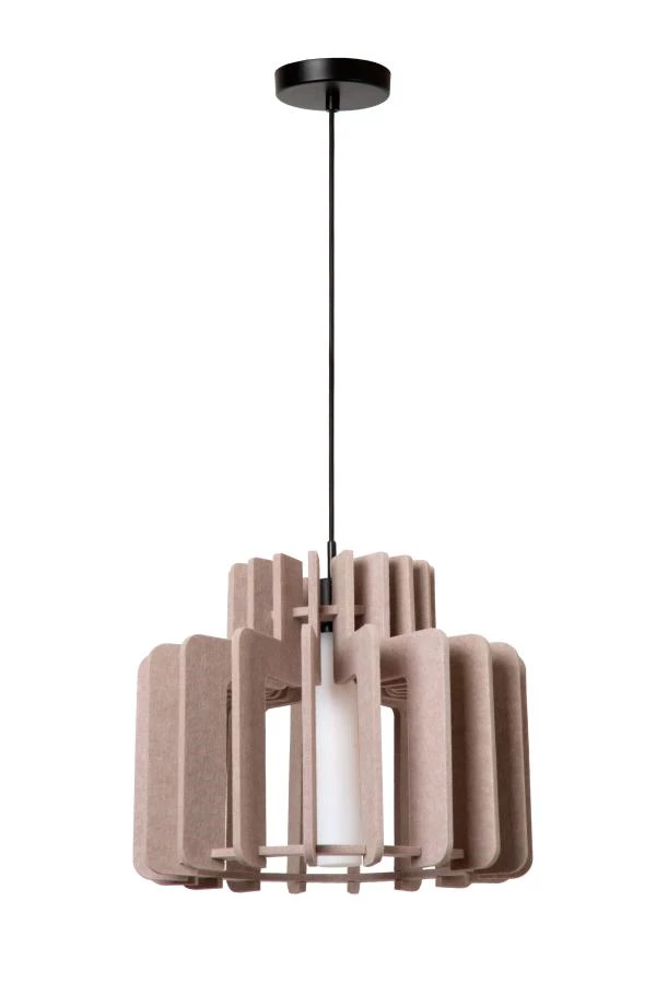 Lucide ROLLO - Hanglamp - 1xE27 - Taupe - uitgezet